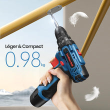 Charger l'image dans la galerie, Perceuse Visseuse Sans Fil 20V – 2 Batteries 2.0Ah, 42Nm, 25+1 Réglages, 24 Accessoires