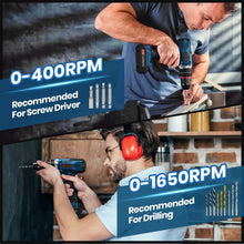 Charger l'image dans la galerie, Perceuse Visseuse Sans Fil 20V – 2 Batteries 2.0Ah, 42Nm, 25+1 Réglages, 24 Accessoires