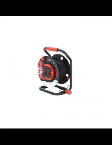 Enrouleur Électrique Professionnel 25m - Câble 3G2.5mm², 4 Prises IP44 avec Disjoncteur Thermique