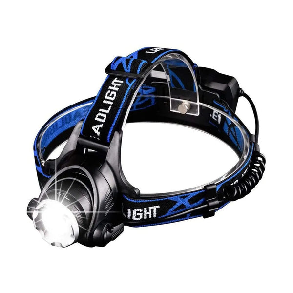 LAMPE FRONTALE RECHARGEABLE 1 LED T6 - Puissante, Zoomable et Confortable